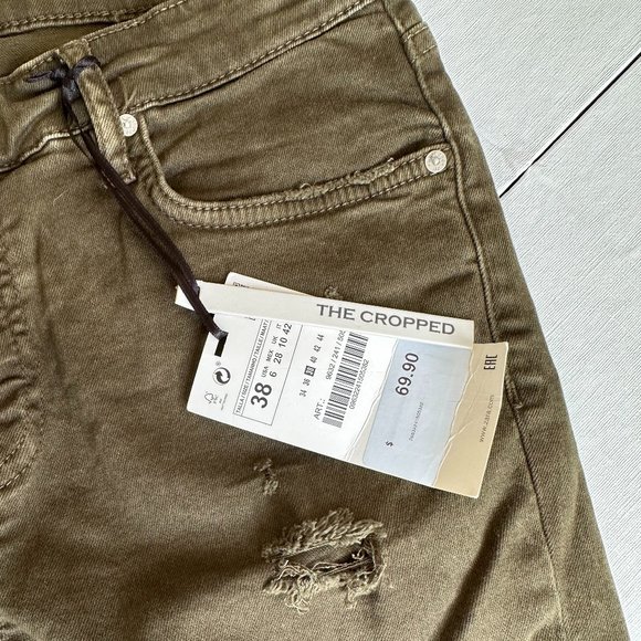 Zara "The Cropped" Pant in Army Green Size 38 NWT - Picture 15 of 16